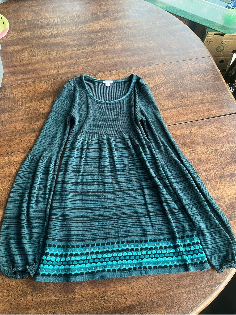 Vintage Y2K Xhilaration USA Aqua Babydoll Sweater Top Medium Fairy Boho USA